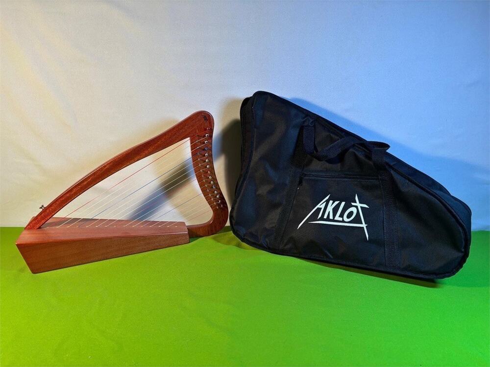 Harp - Lap - 15-String Mahogany 22" Height, Bag, Strap, & Music book